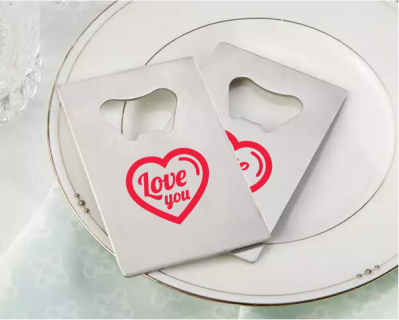 PBO3007 Personalized Love Silver Credit Card Bottle Opener - As Low As RM2.20/Pc