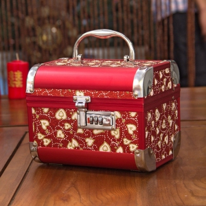 WJB1002 Red Oriental Jewellry Box with lock / each
