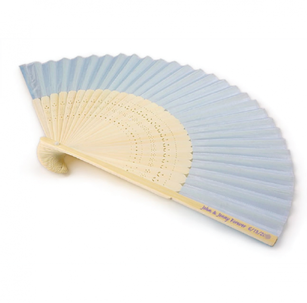 WSF2001-2 Personalize Silk Fans (18 Colors available) With Organza Pouch  (Price Inclusive Imprint Services ) 