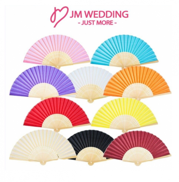 WSF2001 Silk Fans (18 Colors available) With Organza Pouch