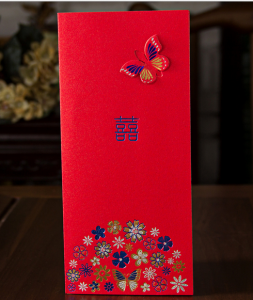 WIC3004 Oriental Red Butterflies Series Card (Vertical)