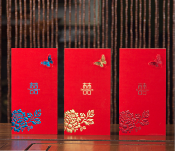 WIC3001 Oriental Red Butterflies Series Card (Vertical) 