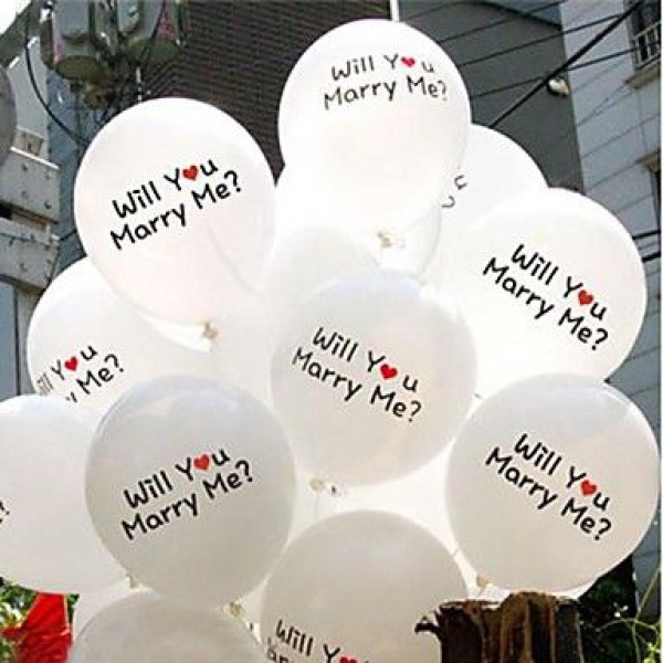 WBL1002-1 "Will You Marry Me" White Balloons 气球