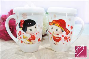 WC1005 DaYu Sweet Couple DY8007 (Cup Cover Included) / Pair 套杯婚庆回礼