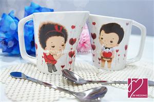 WC1006 Sweet Couple Kiss / Pair (Spoon included) 套杯婚庆回礼