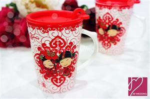 WC1007 Hun Yin Mei Man Couple Cup (Cup Cover Included) / each 套杯婚庆回礼