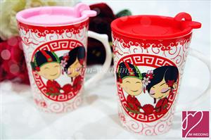 WC1008 Xing Hun Yu Kuai Couple Cup (Cup Cover Included) / each套杯婚庆回礼