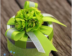 PSBR3002-1 Green Rose Tin Box with ribbon - As Low As RM3.00 / Pc
