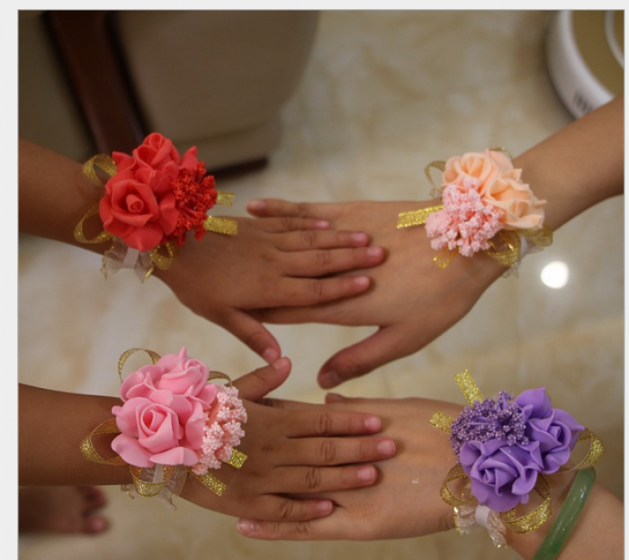 WHF1007  Color Elastic Wrist Corsage - As low as MYR3.90 / Pc