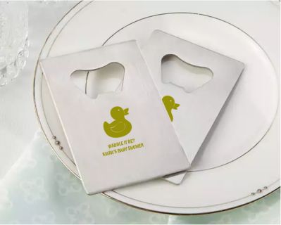 PBO3017 Personalized Baby Shower Silver Credit Card Bottle Opener - As Low As RM2.20/Pc