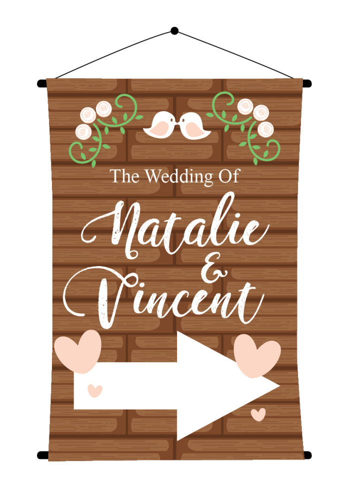 SBG3015 Personalize Bride and Groom Signs / Sign Arrow
