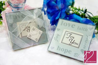 WCOA2030 Pure White Word Frosted Coasters (2 Pcs) 