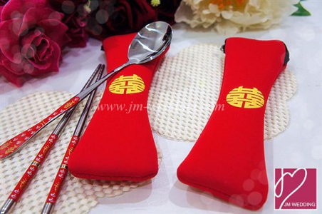 WFS2002 Red Spoon And Chopstick Favor 
