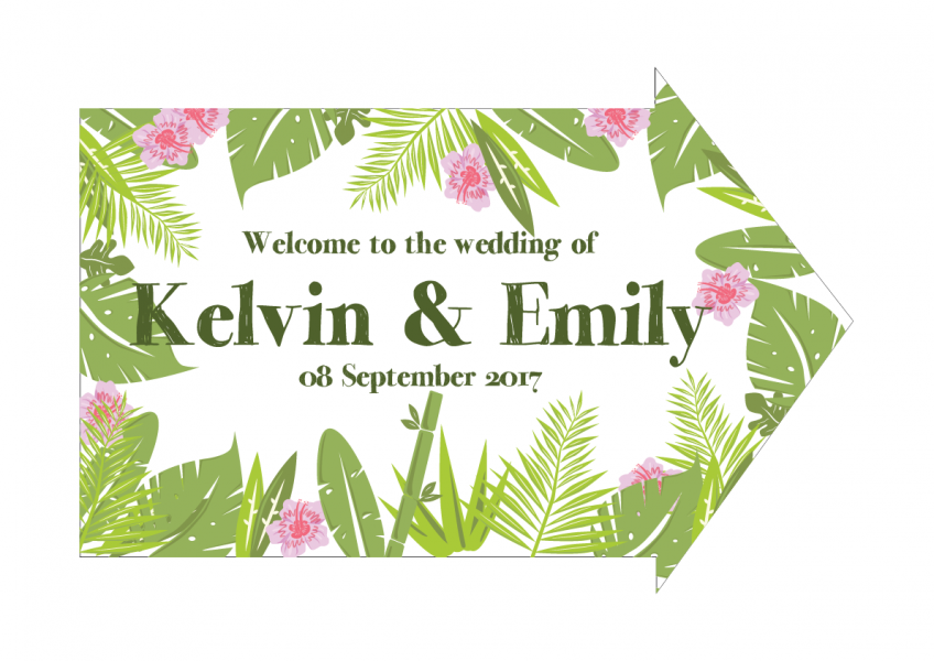 SBG3029 Personalize Bride and Groom Signs / Sign Arrow