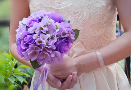 WHB1001-1 Purple Hydrangea Hand Bouquet 