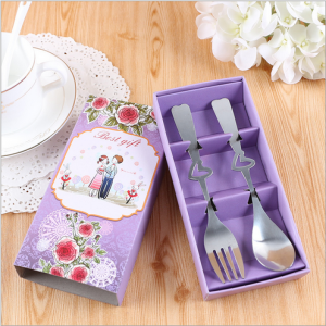 WFS2016 Cartoon Couple Fork & Spoon Teatime Set 