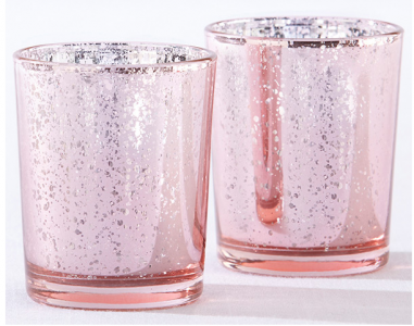 WCHH2010 Light Pink Mercury Glass Tea Light Holder - As Low As RM4.30 / Pc