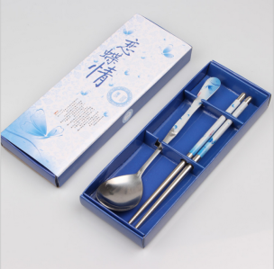 WFS2022 Dark Blue Korean & Chinese Spoon And Chopstick Favor
