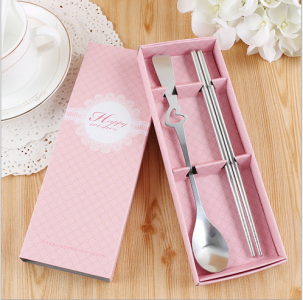WFS2027 Pink Korean & Western Spoon And Chopsticks