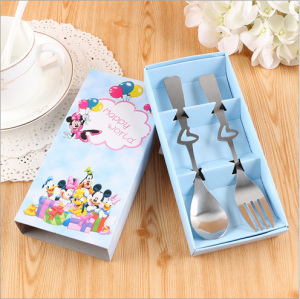 WFS2046 Blue Cartoon Fork & Spoon Teatime Set 