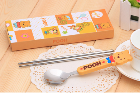 BFS2006 Orange Cartoon Spoon & Chopstick Baby Favor 