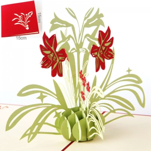 AFDI603C 3D Invitation Card  (Flower@3 Options) - As Low As RM9.63/Pc