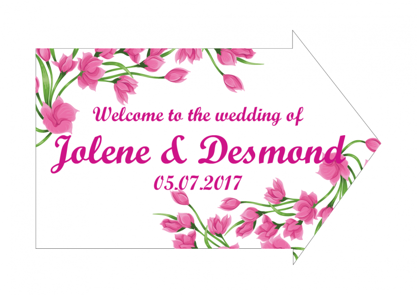 SBG3028 Personalize Bride and Groom Signs / Sign Arrow