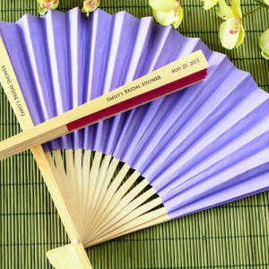 WFAN1006 Colored Personalize Paper Hand Fan (14 Colors) With Organza Pouch - As Low As RM2.90 / Pc