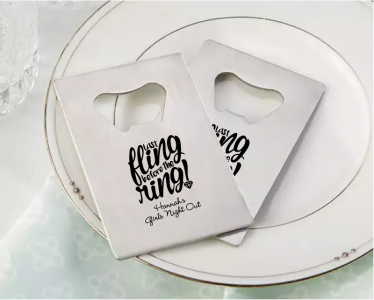 PBO3010 Personalized Bridal Shower Silver Credit Card Bottle Opener - As Low As RM2.20/Pc