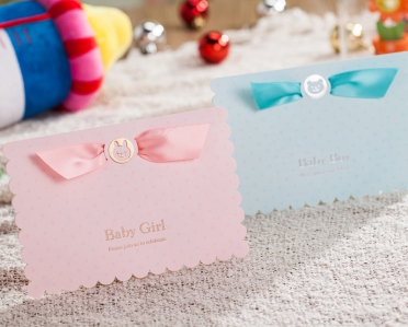 BI85031/32 Celebrating Baby Boy/Girl Together Invitation Card- As Low As RM3.20/Pc 