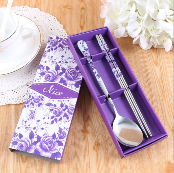 WFS2021 Purple Korean & Chinese Spoon And Chopstick Favor 