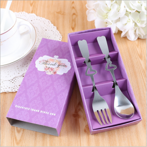 WFS2042 "Thanks You" Purple Fork & Spoon Teatime Set 