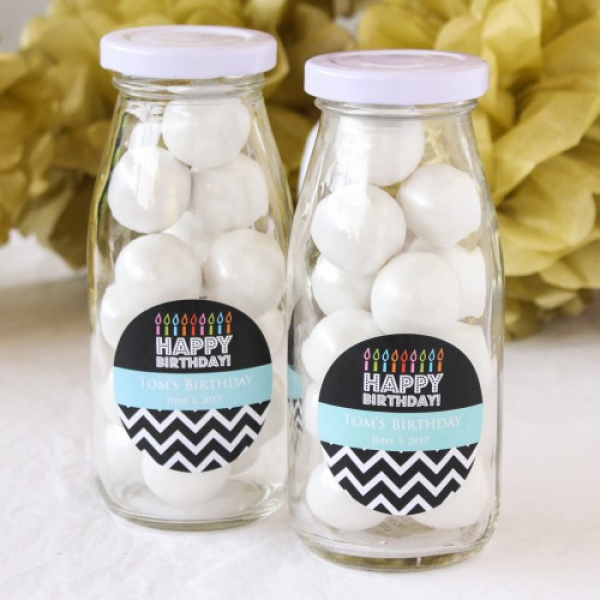 Personalized Mini Candy Milk Glass Jar