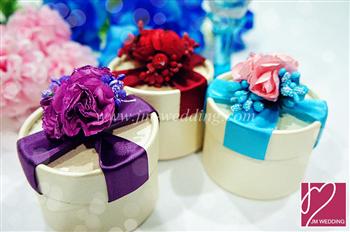 PHBR3010 Sparkle Rose Round Favor Box with Ribbon- As Low As RM2.20 /Pc