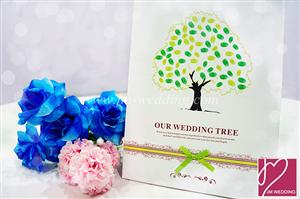 WGU1007 Our Wedding Tree Thrumbprint Guestbook 