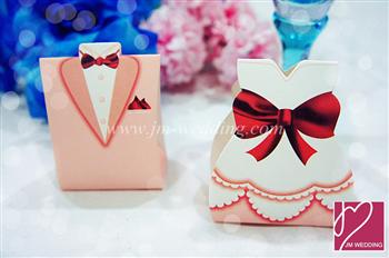 WPB2035 Pink Bride & Groom Favor Boxes